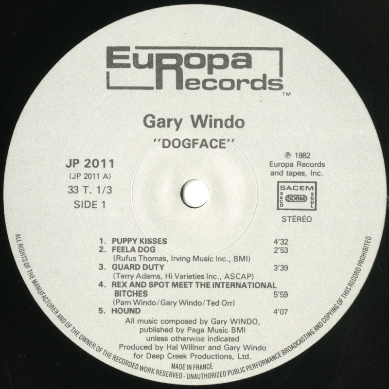 Gary Windo『DOGFACE』（1982年、Europa Records）02